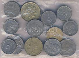 Görögország 13db-os fémpénz tétel 2Dr - 100Dr T:vegyes
Greece 13 mixed metal coins , 2 Drachma - 100...