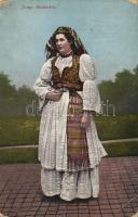 Bosniac woman, national costume, folklore (EB)