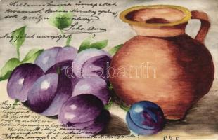 Still life, plums