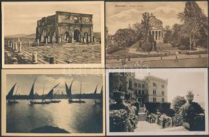 24 db régi városképes lap, külföldi városok, többségük használatlan