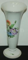 Kézzel festett virágokkal díszített jelzett Herendi porcelán váza / Handpainted Herendi chinaware vase 23cm