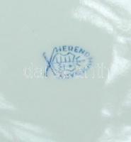 Kézzel festett Eton-mintás levélformájú jelzett Herendi porcelán tál /
Handpainted Herendi chinaware...