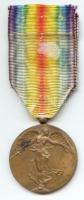Belgium 1914-1918. Szövetségesek Győzelmi Érem szalaggal szign.: PAUL DUBOIS T:2- Belgium 1914-1918. Inter-Allied Victory Medal with ribbon sign.: PAUL DUBOIS C:VF