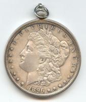 Amerikai Egyesült Államok 1896. 1$ Ag "Morgan" medál foglalatban T:2-
USA 1896. Morgan Dol...