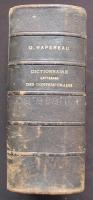 Gustave Vapereau: Dictionnaire universel des contemporains. Paris, 1880, Librairie Hachette. Félbőr kötésben, jó állapotban / Lexicon in half-leather cover, good condition