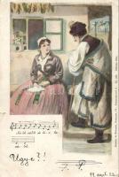 1899 Hungarian folklore, shepherd,  sheet music (small tear)