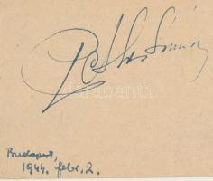 Pethes Sándor színművész aláírása kártyán