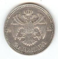 Jugoszlávia 1932. 50D Ag I. Sándor T:2- Yugoslavia 1932. 50 Dinara Ag "Alexander I" C:VF