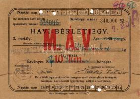 1937 MÁV havi bérlet