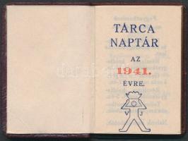1941 Tárcanaptár igényes bőrkötésben újévi malaccal díszítve