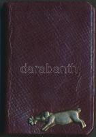 1941 Tárcanaptár igényes bőrkötésben újévi malaccal díszítve