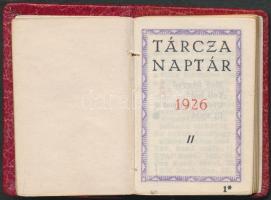 1926 Tárcanaptár igényes bőrkötésben gombával díszítve, aranyozott lapszélekkel