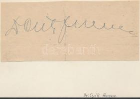 dr. Csík Ferenc olimpiai bajnok úszó aláírása kivágáson