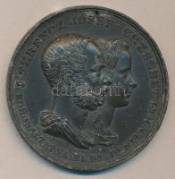 Carl Radnitzky (1818-1901) 1867. "I. FERENCZ JÓSEF - ERZSÉBET KORONÁZTATVA. BUDA-PESTEN. 1867 / MEGÚJULT FÉNNYEL RAGYOG SZENT MÉLTÓSÁGÁBAN" ezüstözött Br emlékérem (d=65mm/76g) T:2-,3 lyuk. /  Hungary 1867. Commemorative silver plated bronze medal of the coronation of Franz Joseph and Elisabeth. Sign.: Carl Radnitzky (1818-1901) C:VF,F small hole