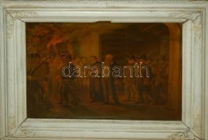 cca 1880 Batthyány Lajost a veszőhelyre kísérik. Méhner Vilmos olajnyomata Jankó János fesménye nyomán. 50x40cm Hibás keretben