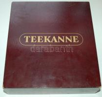 Exkluzív fa teatartó-doboz apró kopásokkal / Exclusive tea-holder with small wears 28x25 cm