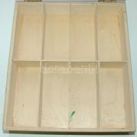 Exkluzív fa teatartó-doboz apró kopásokkal / Exclusive tea-holder with small wears 28x25 cm