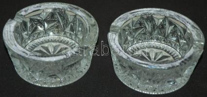 2db dekoratív kristály hamutartó d:12cm