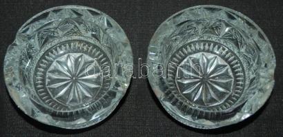 2db dekoratív kristály hamutartó d:12cm