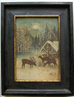 Jelzés nélküli olajfestmény 20x30 cm jó fa keretben