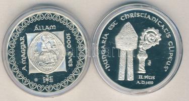 1999. A Magyar Állam 1000 éves évfordulójára készült Ag (925) emlékérem (1 uncia) Szign: Sülle Mária...