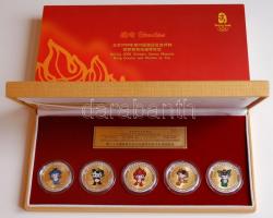 Kína 2008. "A Pekingi Olimpia kabala figurái -The Fuwa" 5db aranyozott/ezüstözött multicol...