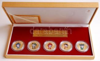 Kína 2008. "A Pekingi Olimpia kabala figurái -The Fuwa" 5db aranyozott/ezüstözött multicol...