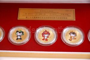 Kína 2008. "A Pekingi Olimpia kabala figurái -The Fuwa" 5db aranyozott/ezüstözött multicol...