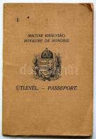 1934 Puha fedelű fényképes magyar útlevél / Hungarian passport with photo