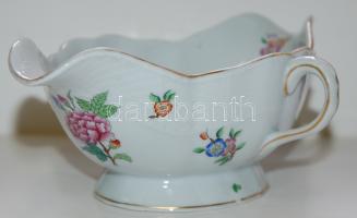 Kézzel festett Eton-mintás jelzett sorszámozott centenáriumi Herendi porcelán szószos tál / Handpainted chinaware sauce plate, 27x12x7 cm