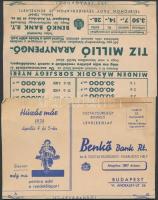 ~1939. "Magyar Királyi Osztálysorsjáték" 3db rendelő-lap, reklámkiadvány