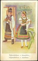 Hungarian folklore, national costume with a little rhyme