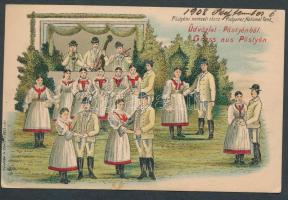 Pöstyén folklore litho