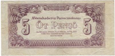 1944. 5P "V.H." T:II Extrém elcsúszott nyomat felfelé!