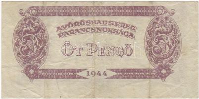 1944. 5P "V.H." T:II Extrém elcsúszott nyomat felfelé!