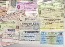 Olaszország/ Privát banki szükségpénzek kevés duplával 61db T:I,II,III