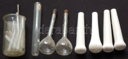 Gyógyszertári kerámia mozsártörő kémcsövekkel