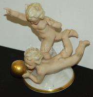 Festett német porcelán puttócskák gräfenthali jelzéssel /
German chinaware putti 16cm