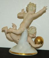Festett német porcelán puttócskák gräfenthali jelzéssel /
German chinaware putti 16cm