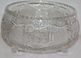 Dekoratív kristály gyümölcsös tál / Crystal fruit bowl, d: 20cm