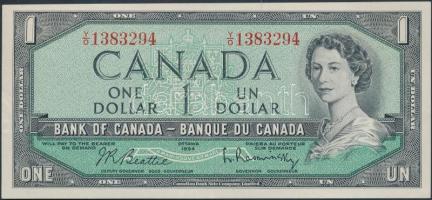 Kanada (1954) 1961-72. 1$ aláírás: Beattie-Rasminsky T:II+ Canada (1954) 1961-72. 1 Dollar sign.: Beattie-Rasminsky C:XF+