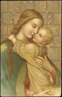 Mary and Jesus, litho, Emb. (EK)