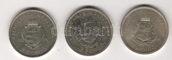 1935-36. "Pázmány-Rákóczi-Liszt" teljes sor 2P teljes sor, ezüst T:2