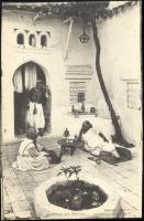 Arabian folklore, coffee in the courtyard (cut)