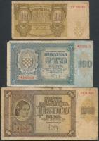 Vegyes papírpénz tétel, közte USA 1953. 5$, 1949. 100Ft, Szovjetunió 1938. 3R, NDK 1975. 5M (2x) sor...