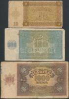 Vegyes papírpénz tétel, közte USA 1953. 5$, 1949. 100Ft, Szovjetunió 1938. 3R, NDK 1975. 5M (2x) sor...