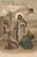 Christmas card, Bethlehem, litho (fa)