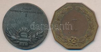 1945. "Munkás Testedző Egyesület - Suly Munkásbajnokság" díjérem + "Magyar Testgyakor...