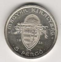 1938. "Szt. István" 5P ezüst T:1/2+