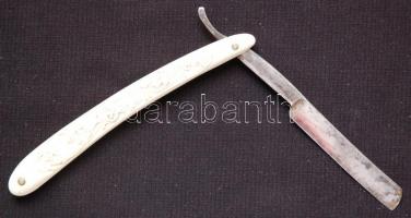 Régi borotva B jelzéssel és díszes nyéllel 24cm